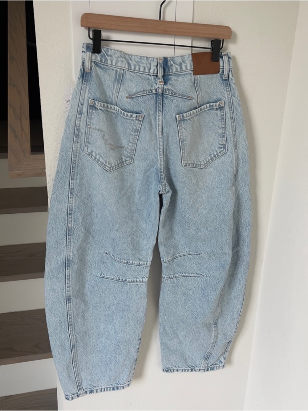 NWT Free People We The Free Good Luck Mid-Rise Barrel Jeans in Aegean - Picture 5 of 9